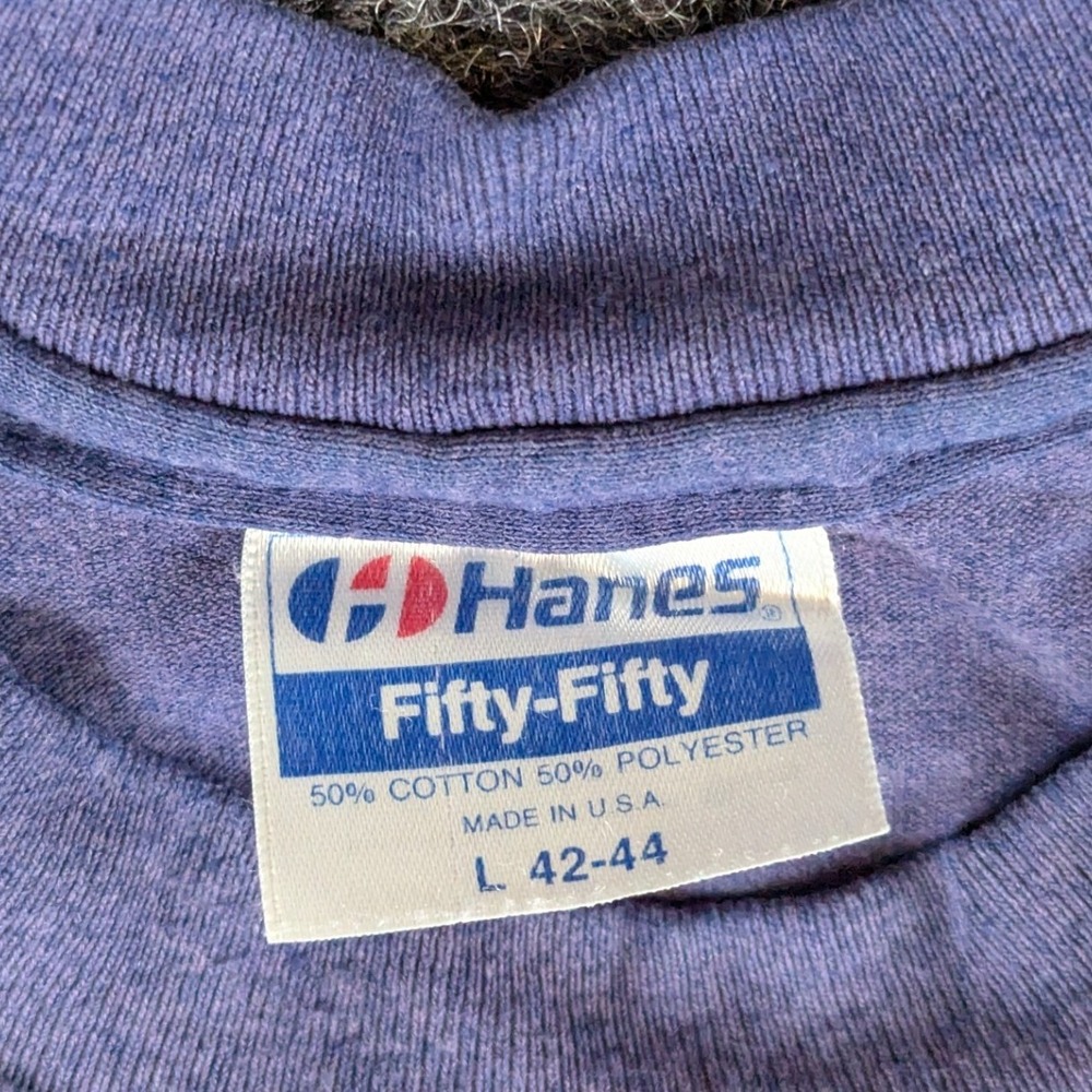 Vintage Hanes B-2 Stealth Bomber T-Shirt Purple Single Stitch Made in USA Large - Picture 2 of 9